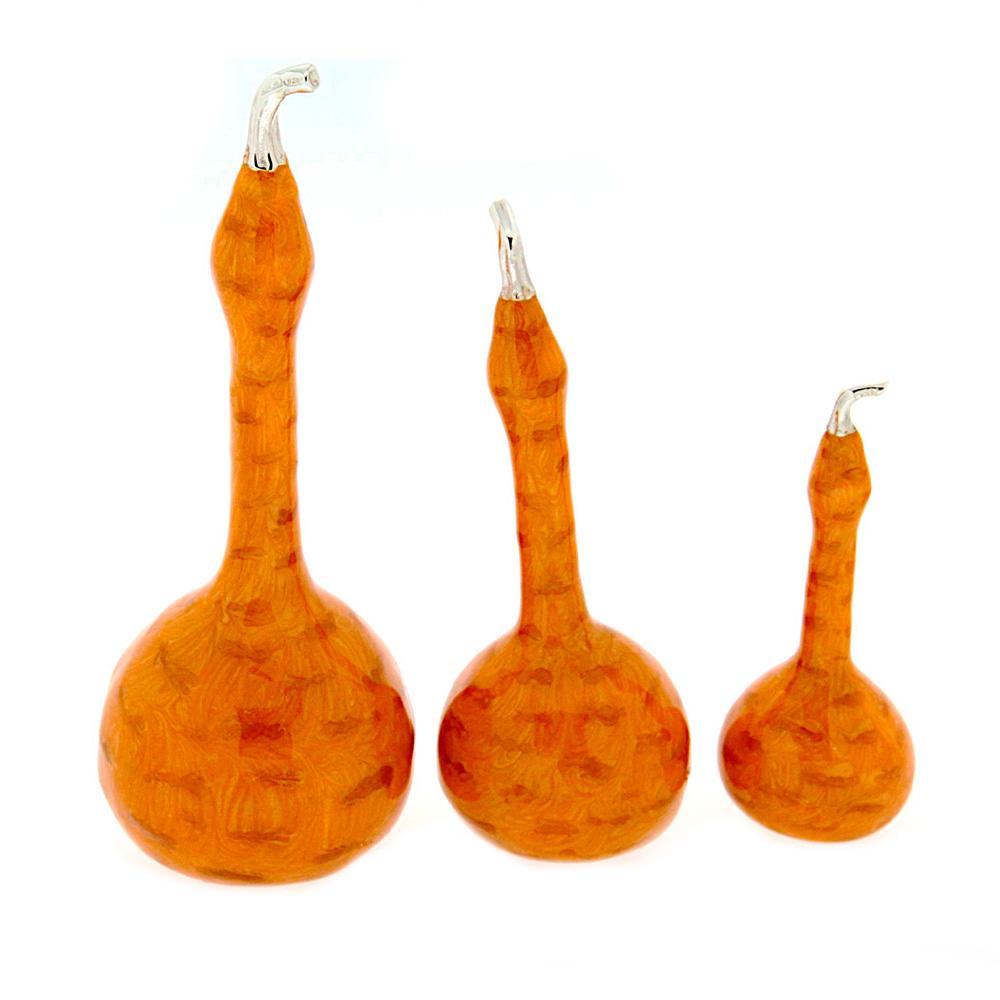 Trio of glazed pumpkins silver ornament Saturno ST187 - SATURNO