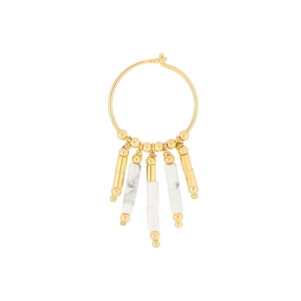 Mia Africa White Aulite Small Hoop Earring - MAMAN ET SOPHIE