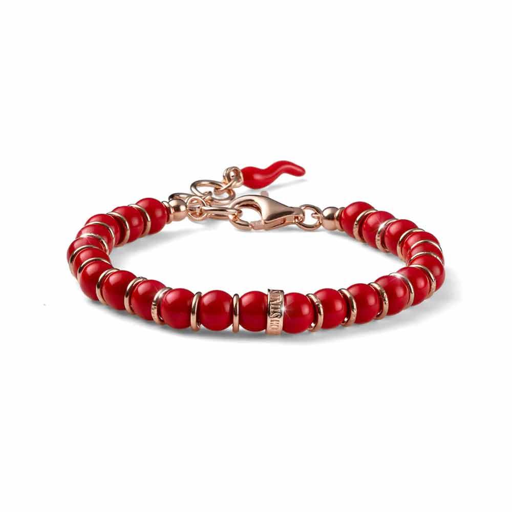 Bracciale donna Encanto argento rosa e corallo 16+3 cm - MARIA CRISTINA STERLING