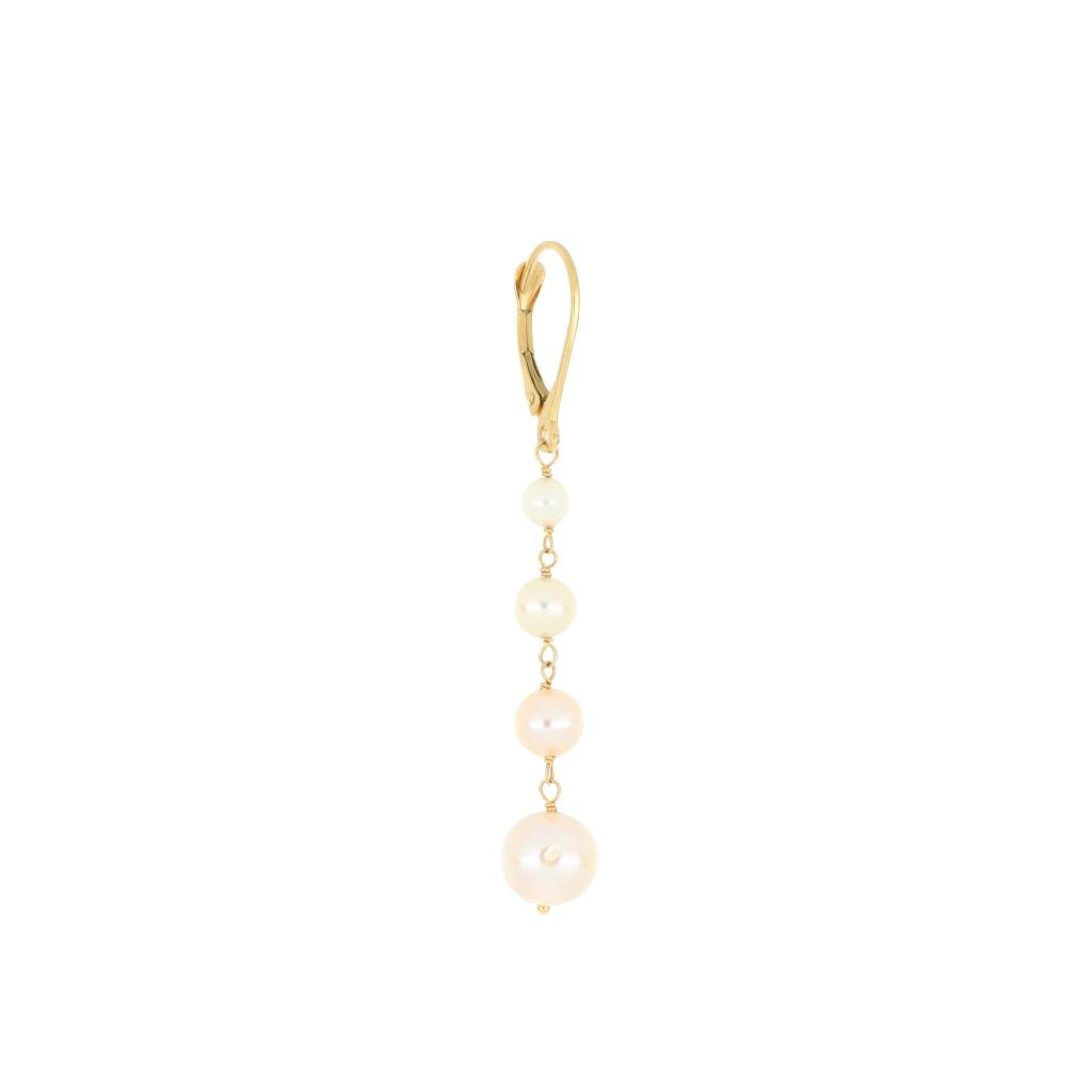 Maman et Sophie 4 pearl pendant earring OROND14PE - MAMAN ET SOPHIE