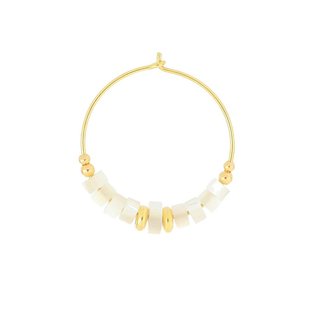 Mia Africa White Large Hoop Earring - MAMAN ET SOPHIE