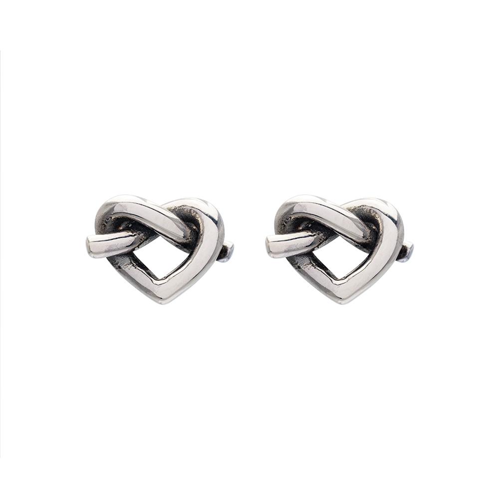 Mini heart knot earrings 925 silver - VALENTINO DI LEONARDO