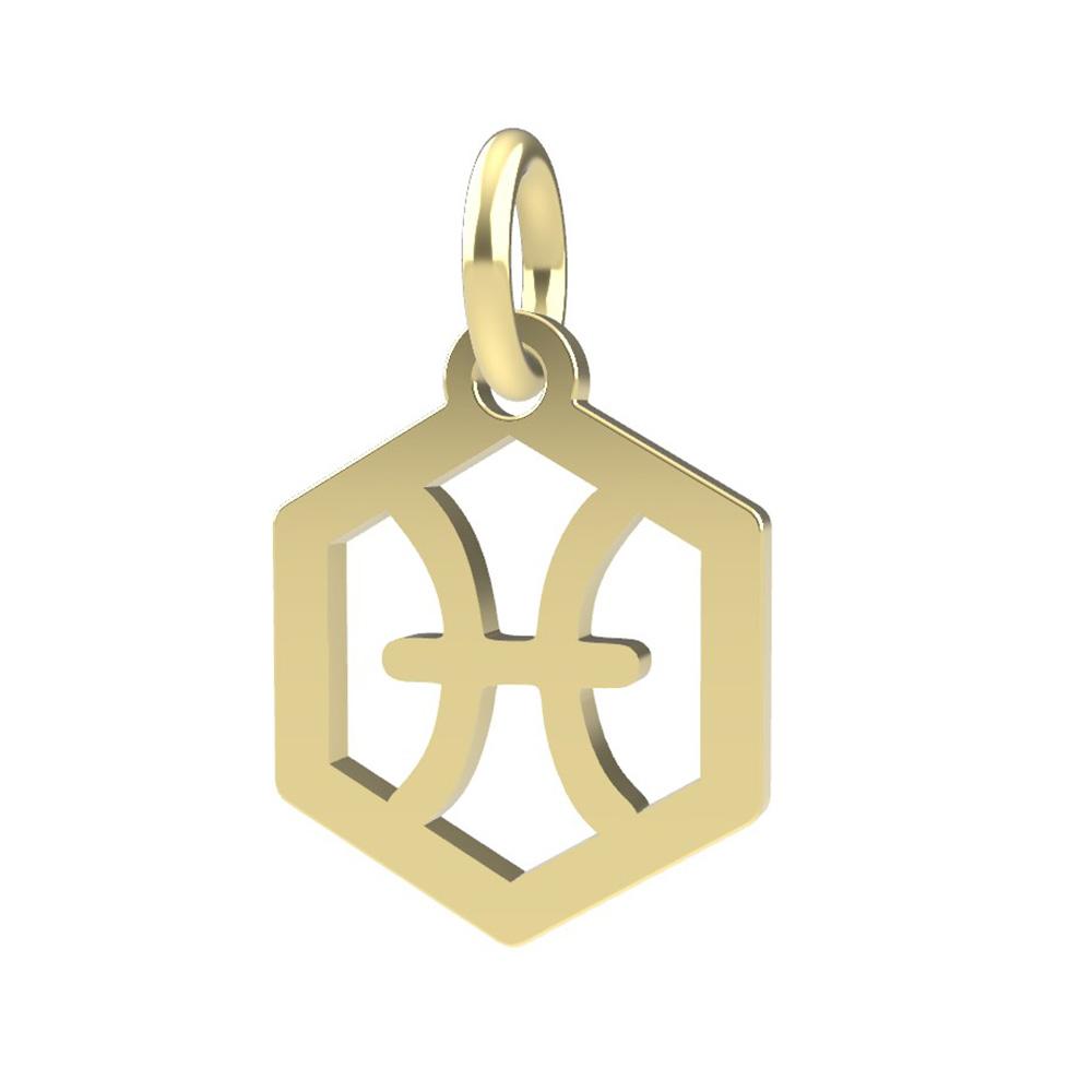 18kt yellow gold Pisces Zodiac pendant - DEDIE