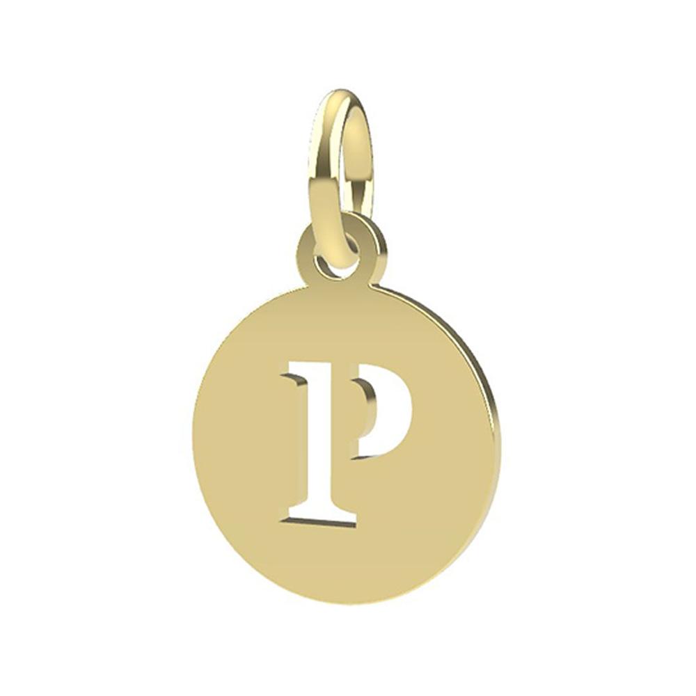 18kt yellow gold Letter P pendant - DEDIE