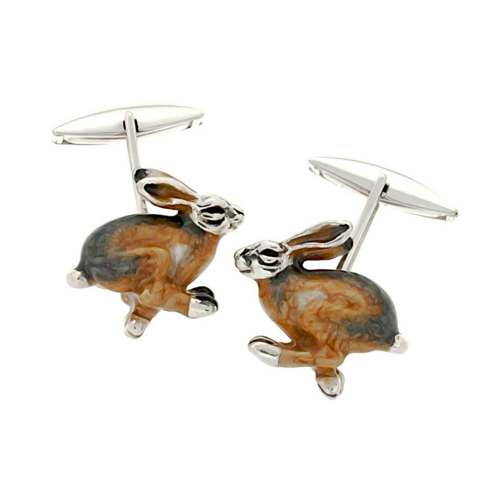 Hares cufflinks 925 silver - Italian craftsmanship - SATURNO