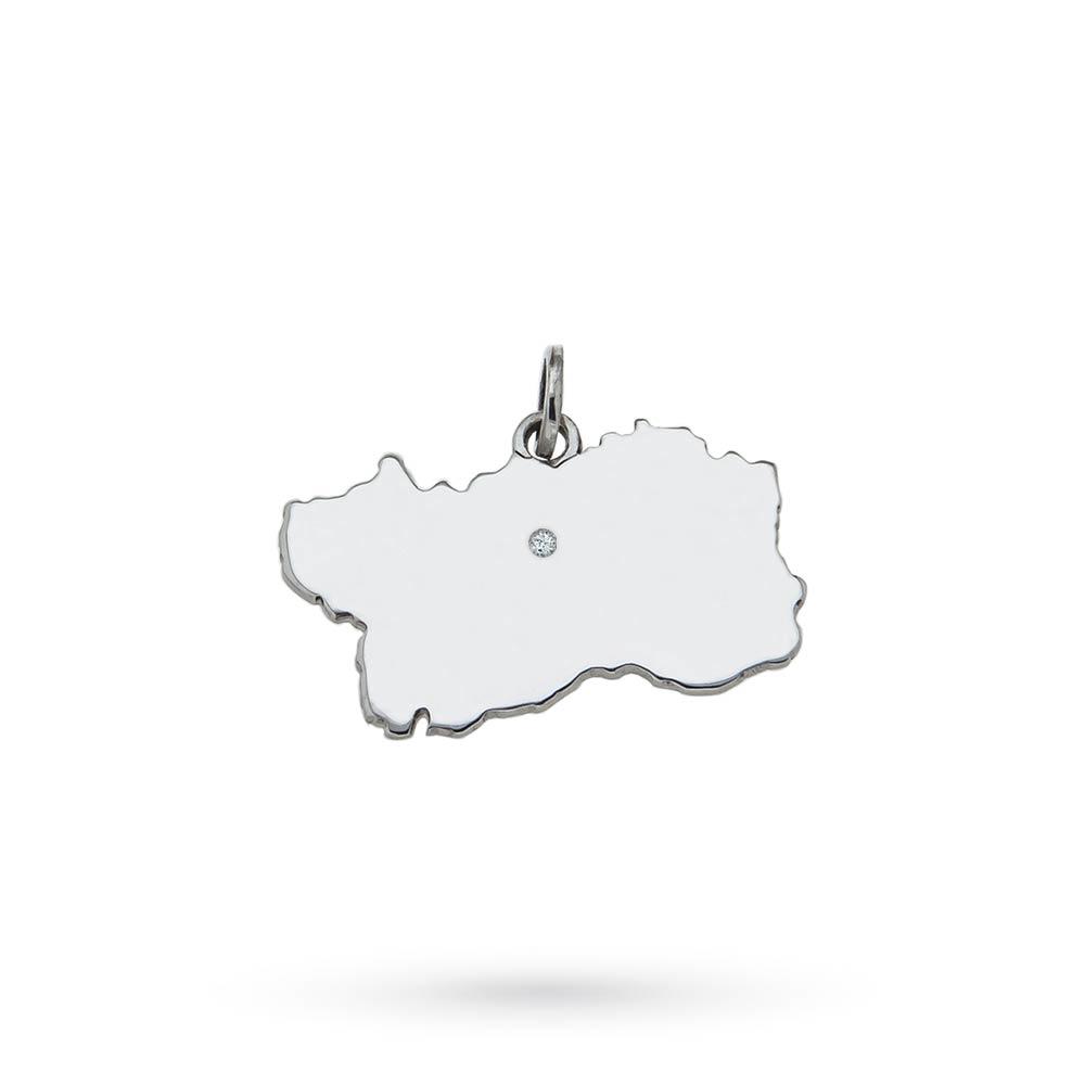 Valle d’Aosta region pendant 925 silver and diamond - CICALA