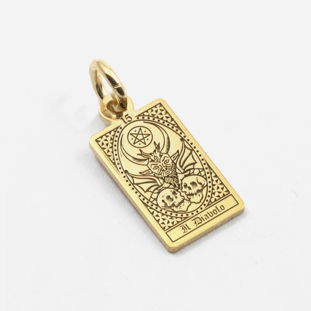 Tarot Card Pendant The Devil in Gold Silver - NOVE25