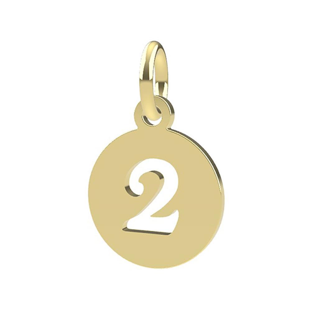 Ciondolo con Numero 2 in oro giallo 18kt - DEDIE