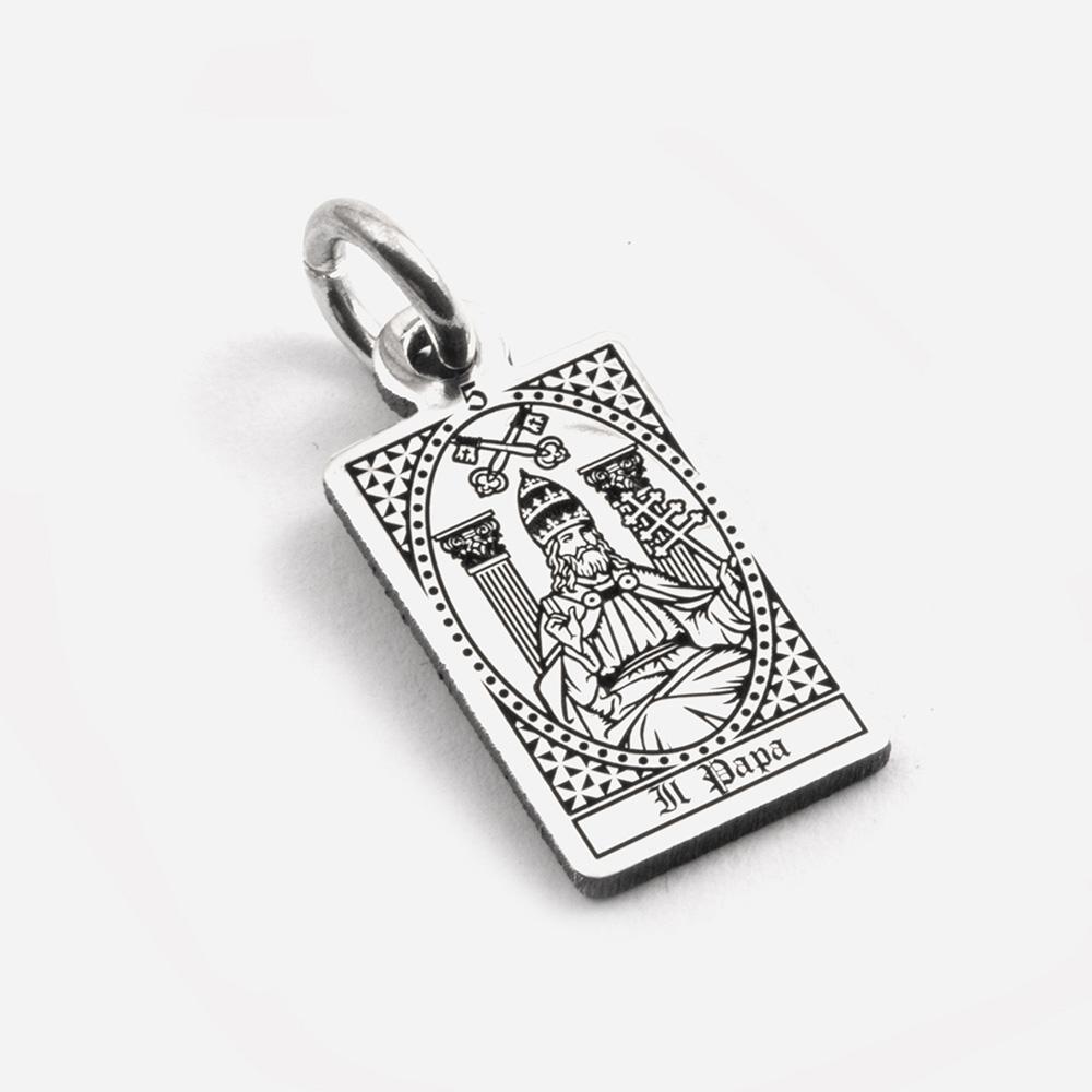 Tarot Card Pendant The Pope in 925 Silver - NOVE25