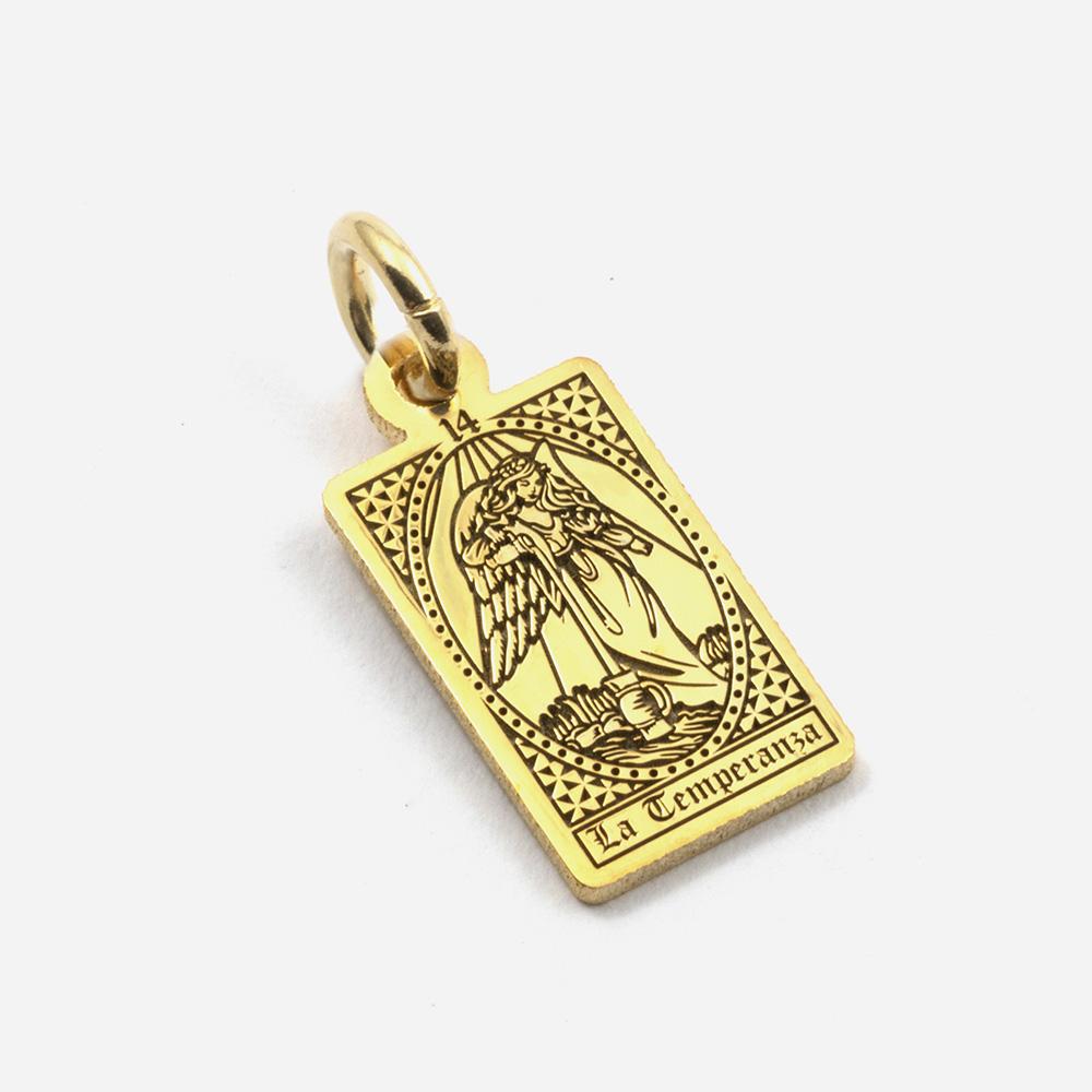 Temperance Tarot Card Pendant in Gold-Plated Silver - NOVE25