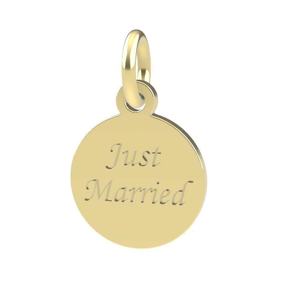 Ciondolo con incisione Just married in oro giallo 18kt - DEDIE