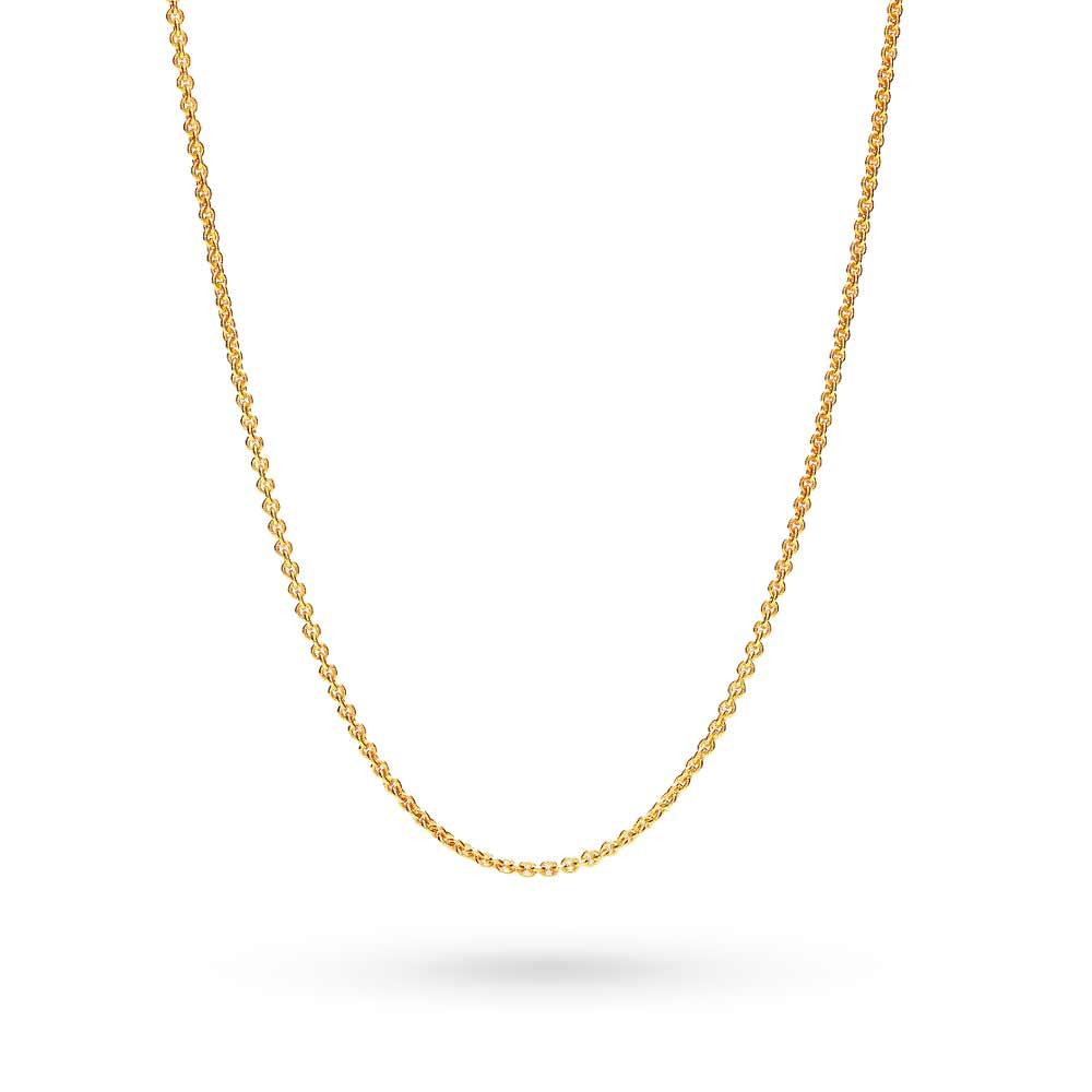 Yellow gold shiny rolo chain 45 cm - LUSSO ITALIANO