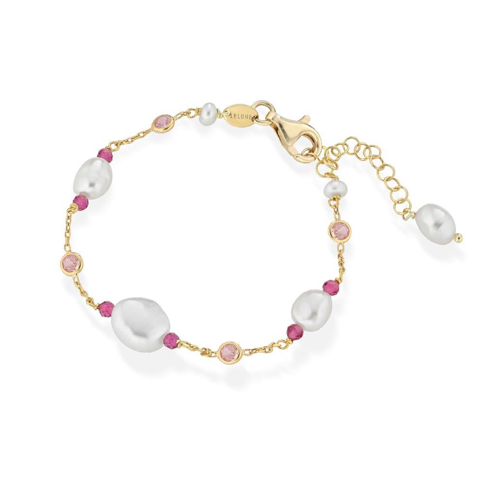 Glamour Bracelet LGBR510.2 Silver Colored Gemstone Pearls - GLAMOUR