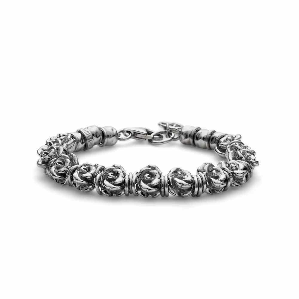 Silver bracelet with 13 rose charms 16+3 cm - MARIA CRISTINA STERLING