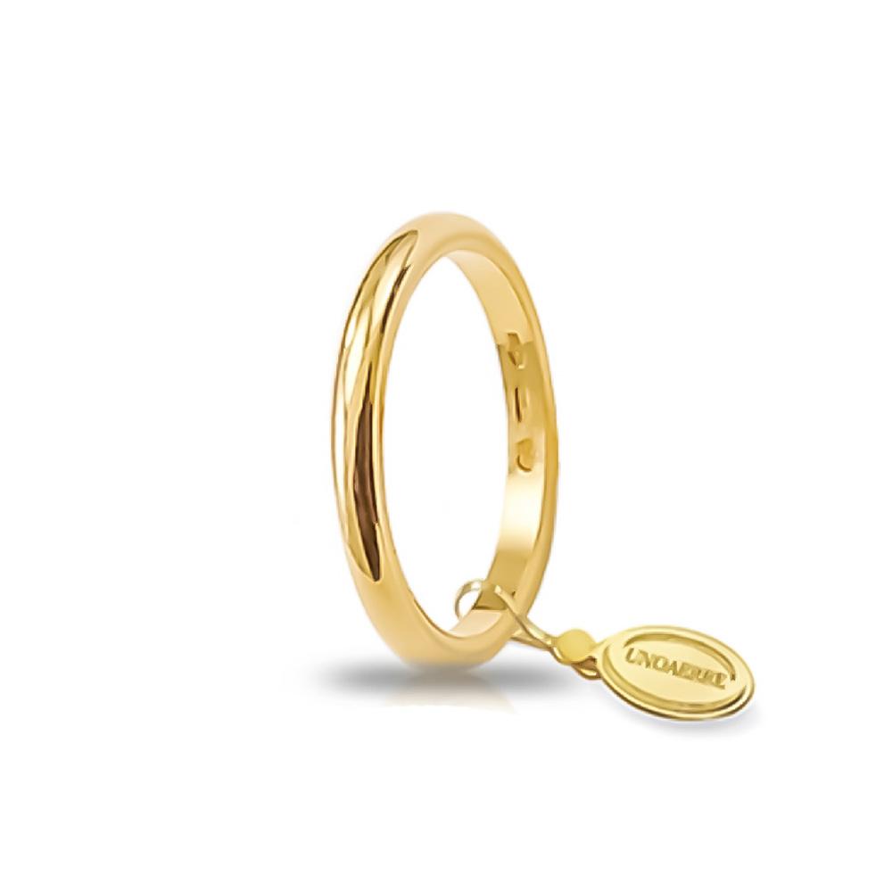 Yellow gold French wedding ring Gr 3.00 - Mm 2.20 - UNOAERRE