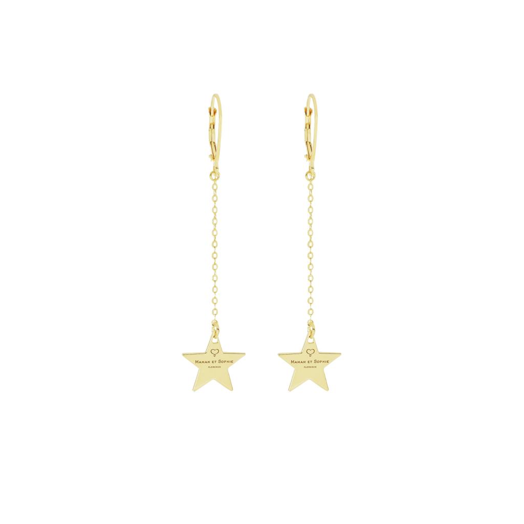 Earrings (pair) star plate pendant logo Maman et Sophie ORARC73 - MAMAN ET SOPHIE