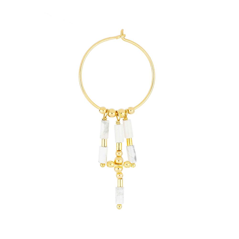 Mia Africa White Aulite  Pendant Earring - MAMAN ET SOPHIE