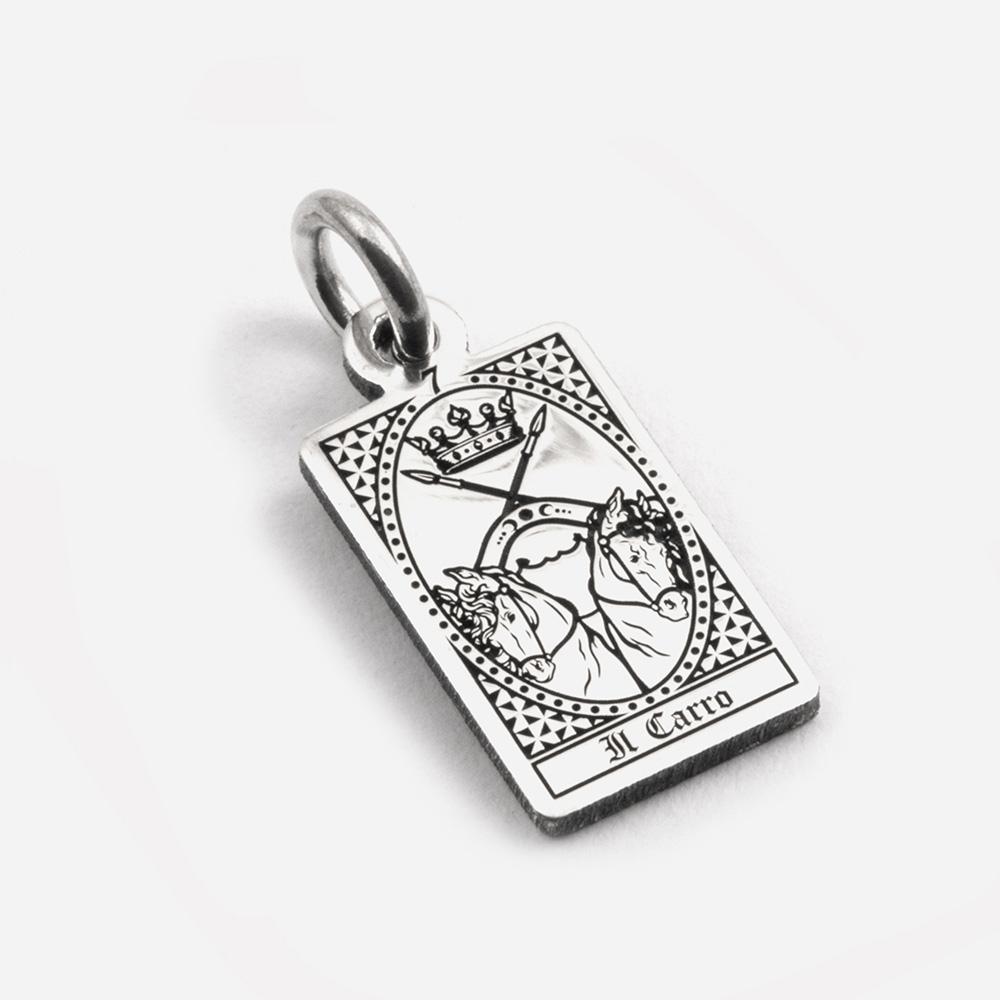 Tarot Card Pendant The Chariot in 925 Silver - NOVE25