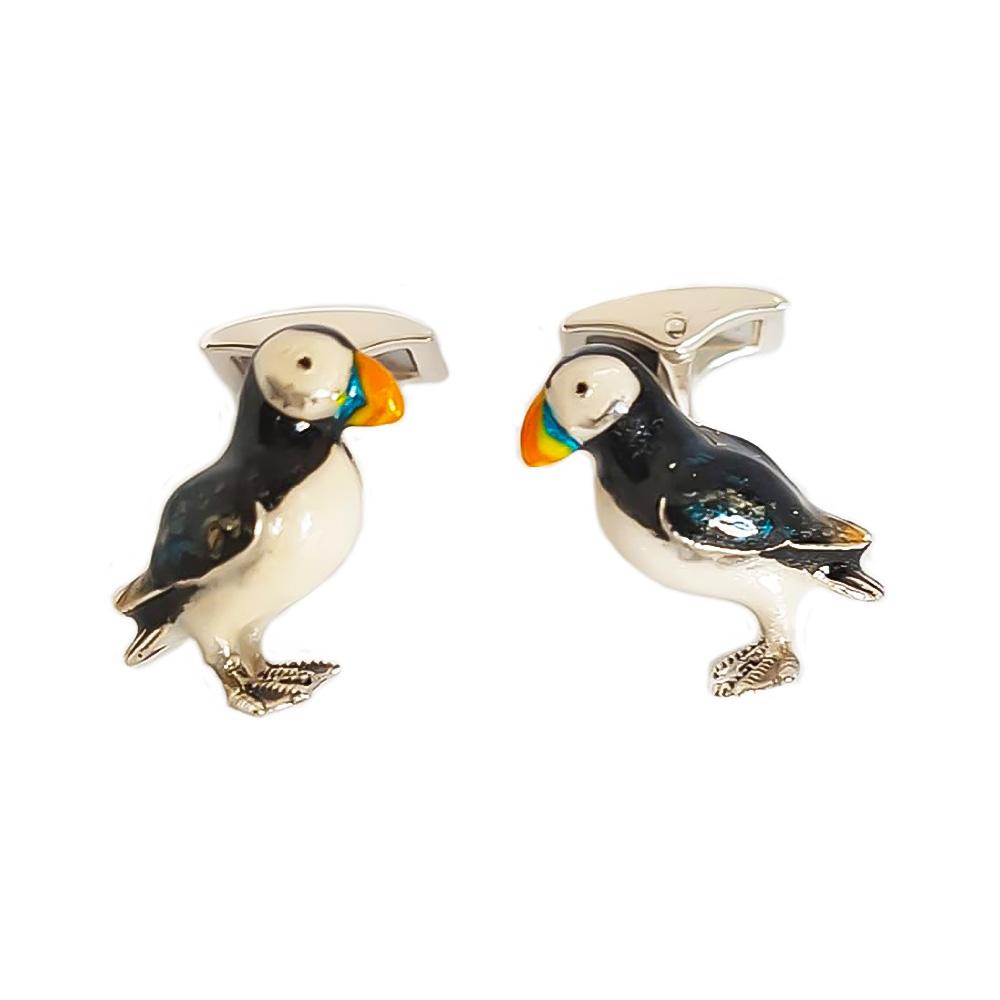 Puffin Cufflinks in 925 Silver - Handmade - SATURNO