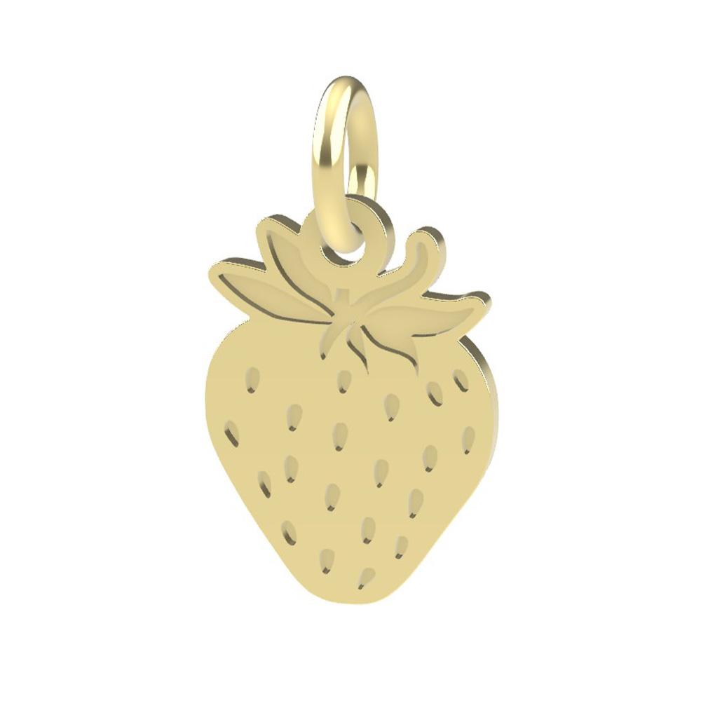 18kt yellow gold Strawberry pendant - DEDIE