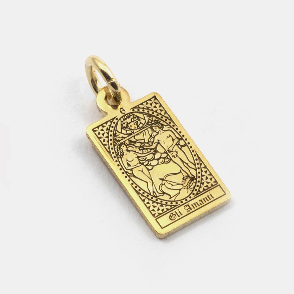 The Lovers Tarot Card Pendant in Gold Silver - NOVE25