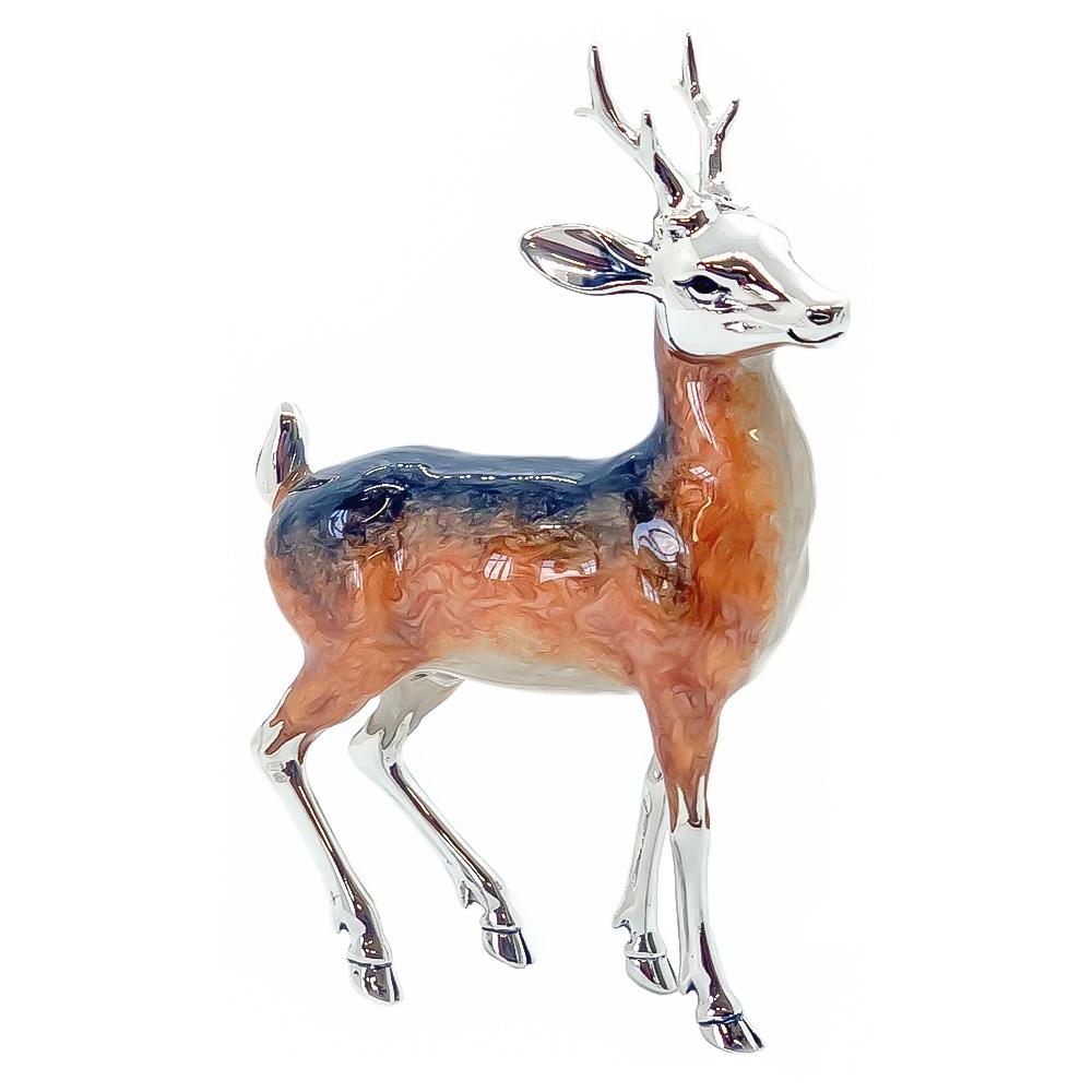 Roe deer enamelled silver ornament Saturno ST118 - SATURNO