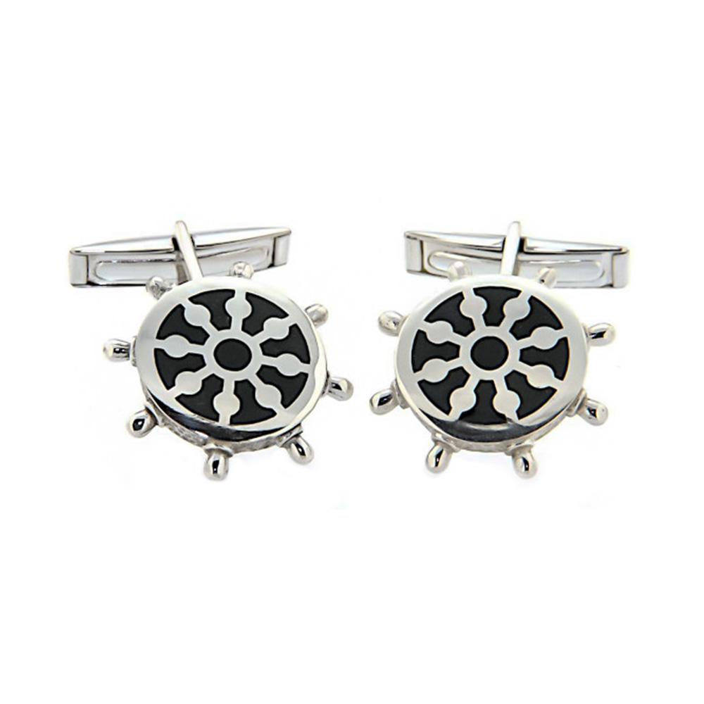 Rudder Cufflinks 925 Silver - Italian Craftsmanship - SATURNO