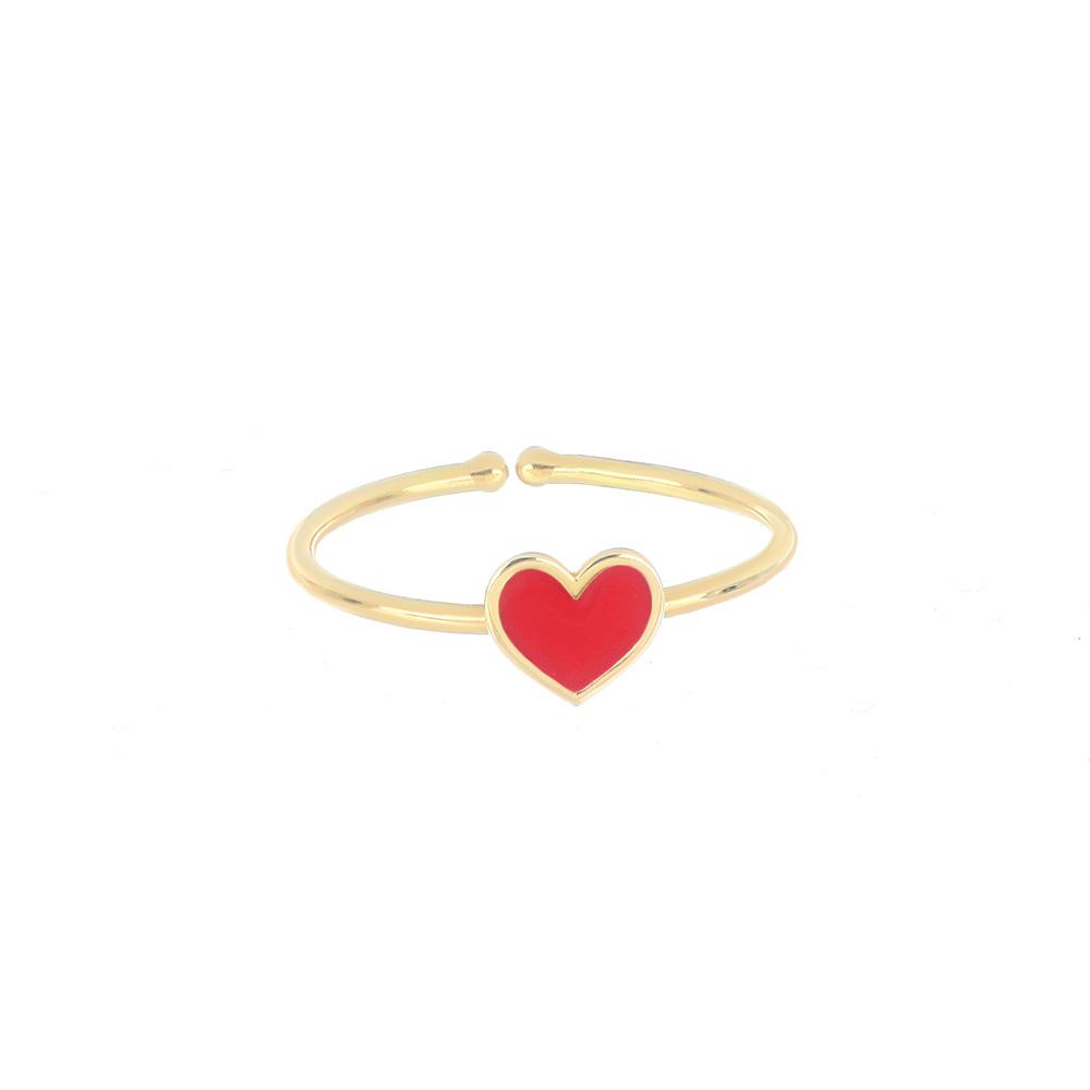 Adjustable ring heart enamel red Maman et Sophie ANSSO2113 - MAMAN ET SOPHIE