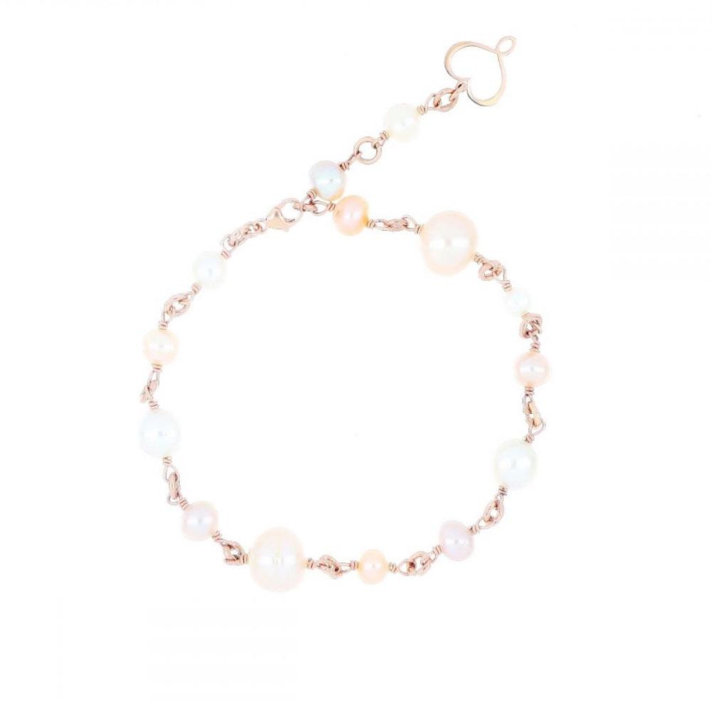 Bracciale rosario perle bianche rosa Maman et Sophie BRLABBR - MAMAN ET SOPHIE