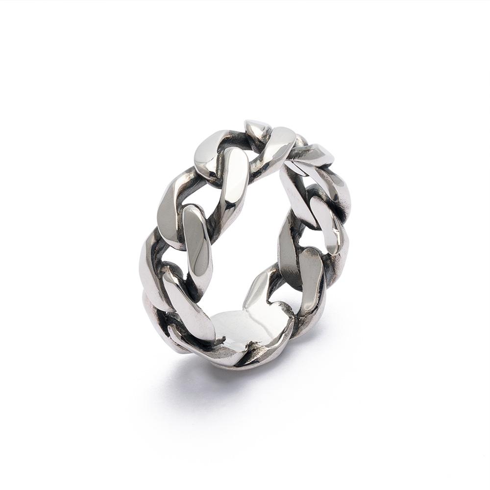 925 silver groumette chain ring - VALENTINO DI LEONARDO