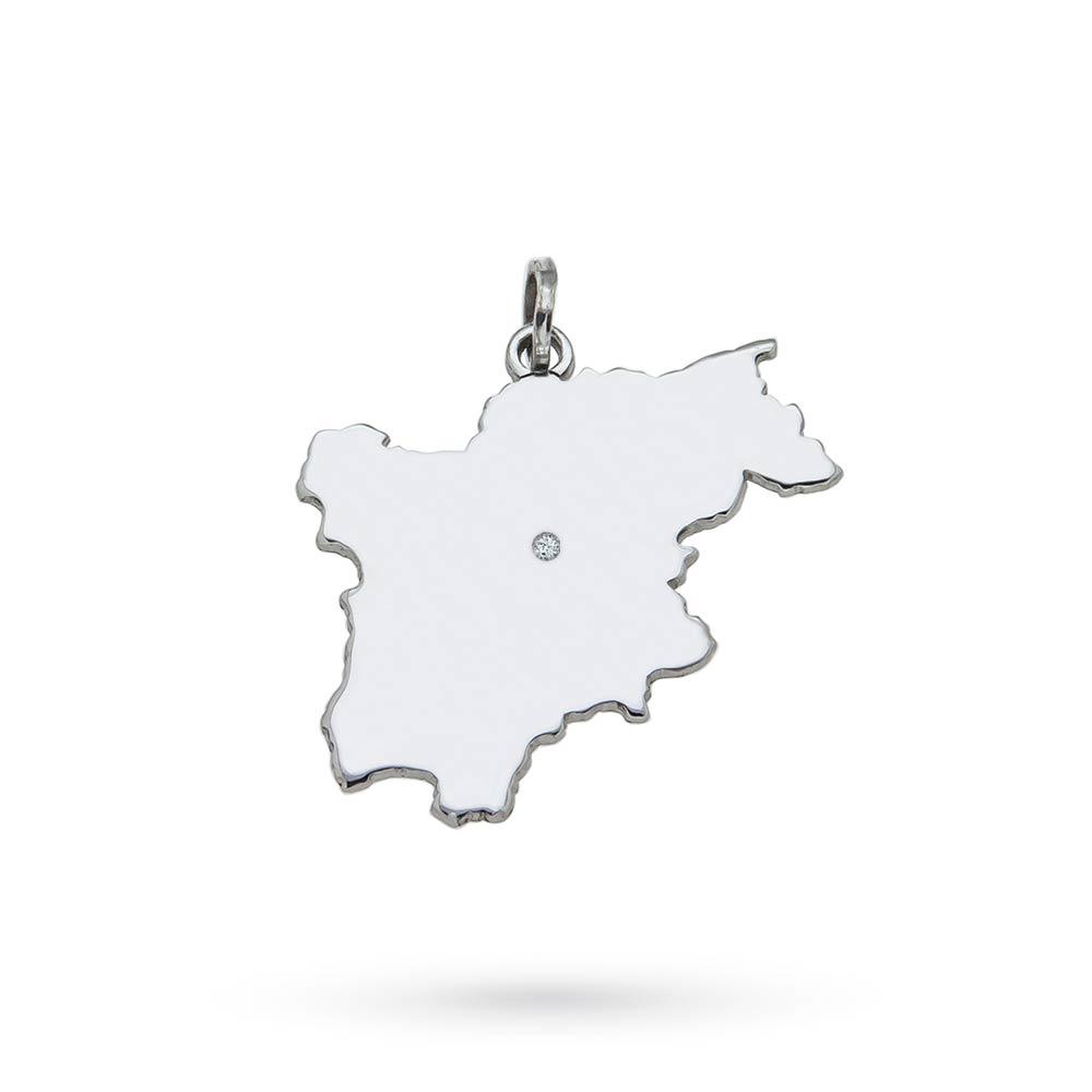 Trentino-Alto Adige region pendant 925 silver and diamond - CICALA