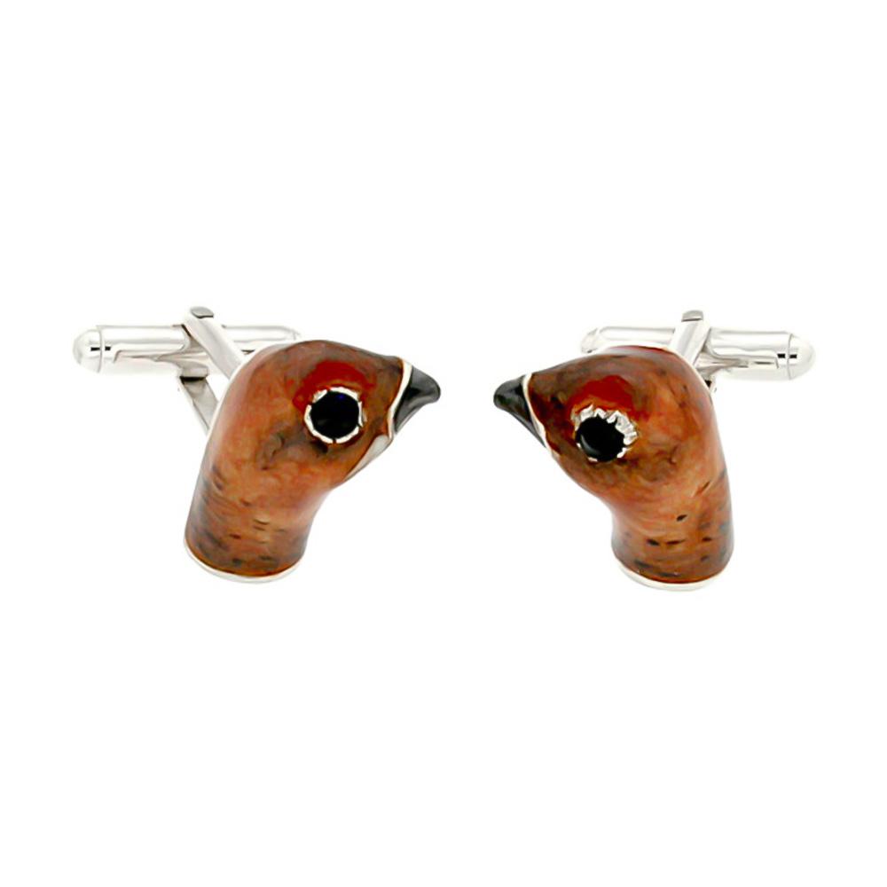 Grouse cufflinks in 925 silver - handmade - SATURNO