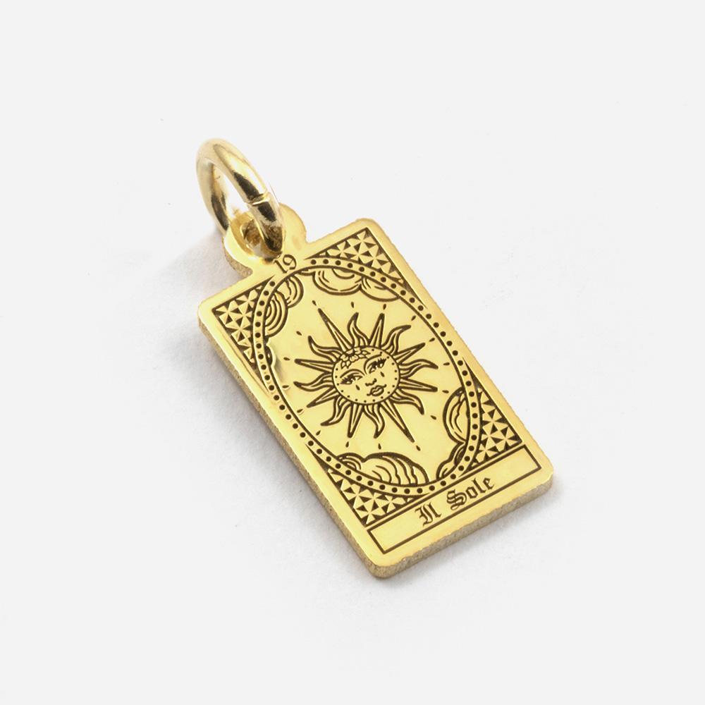 Tarot Card Pendant The Sun in Gold Silver - NOVE25