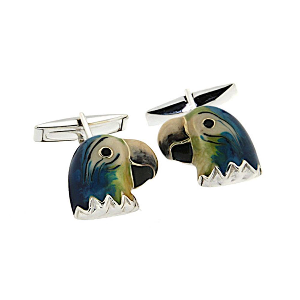 925 Silver Parrot Cufflinks - Handmade - SATURNO