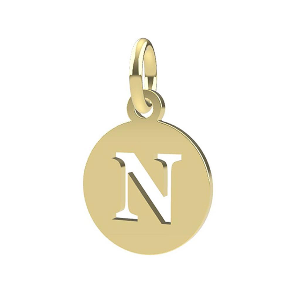 18kt yellow gold Letter N pendant - DEDIE