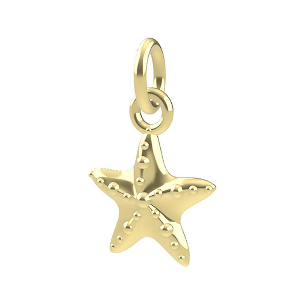 18kt yellow gold 3D Starfish pendant - DEDIE