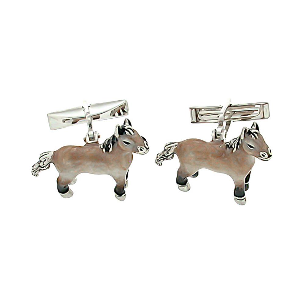 Horse cufflinks 925 silver - Italian craftsmanship - SATURNO