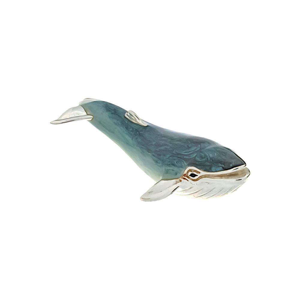 Medium Whale silver ornament Saturno ST157-2 - SATURNO