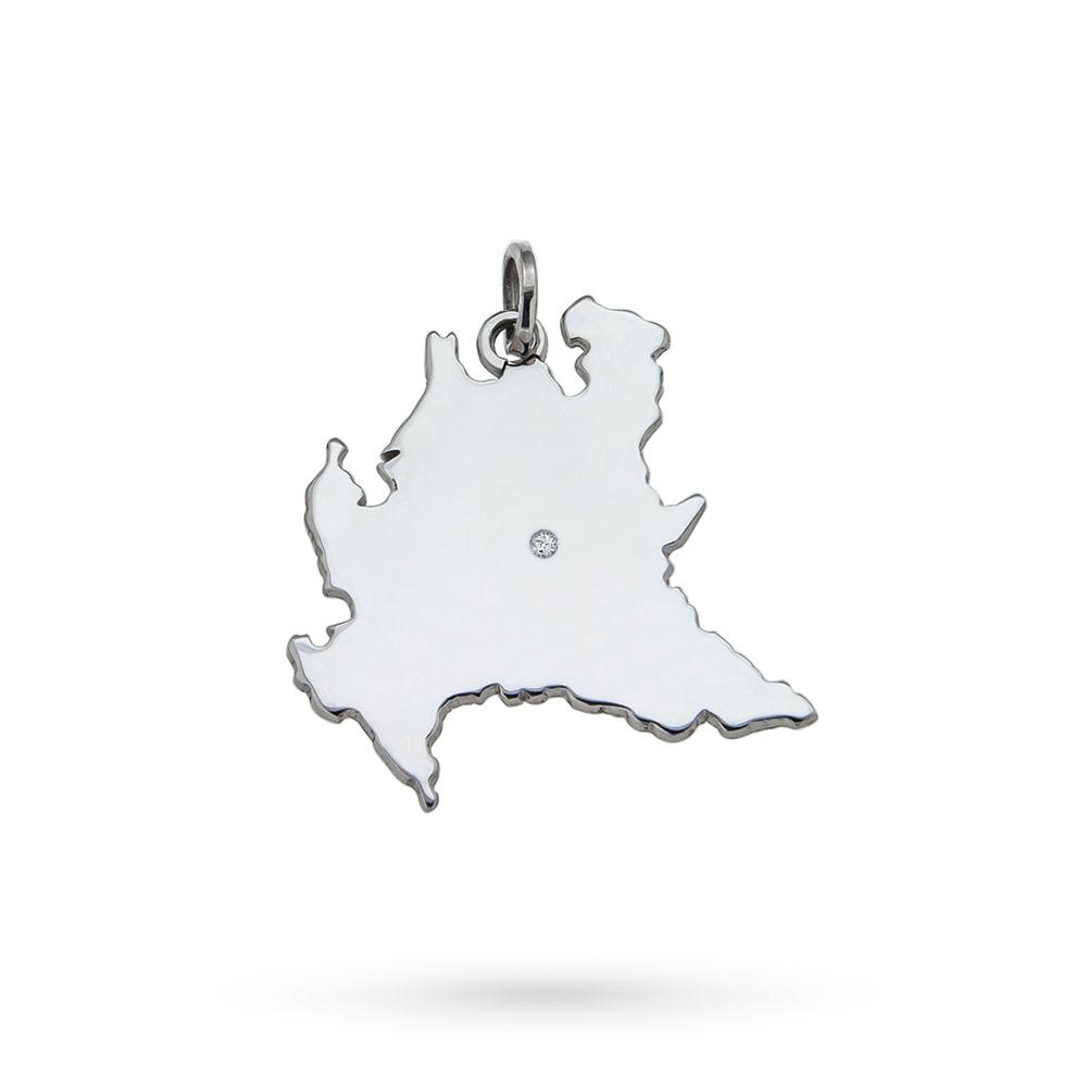 Lombardy region pendant 925 silver and diamond - CICALA