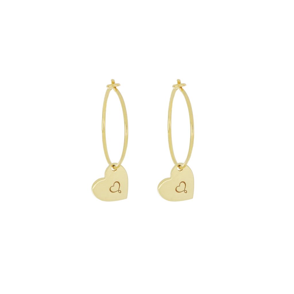 Earrings (pair) hoops heart plate logo Maman et Sophie ORARC02 - MAMAN ET SOPHIE