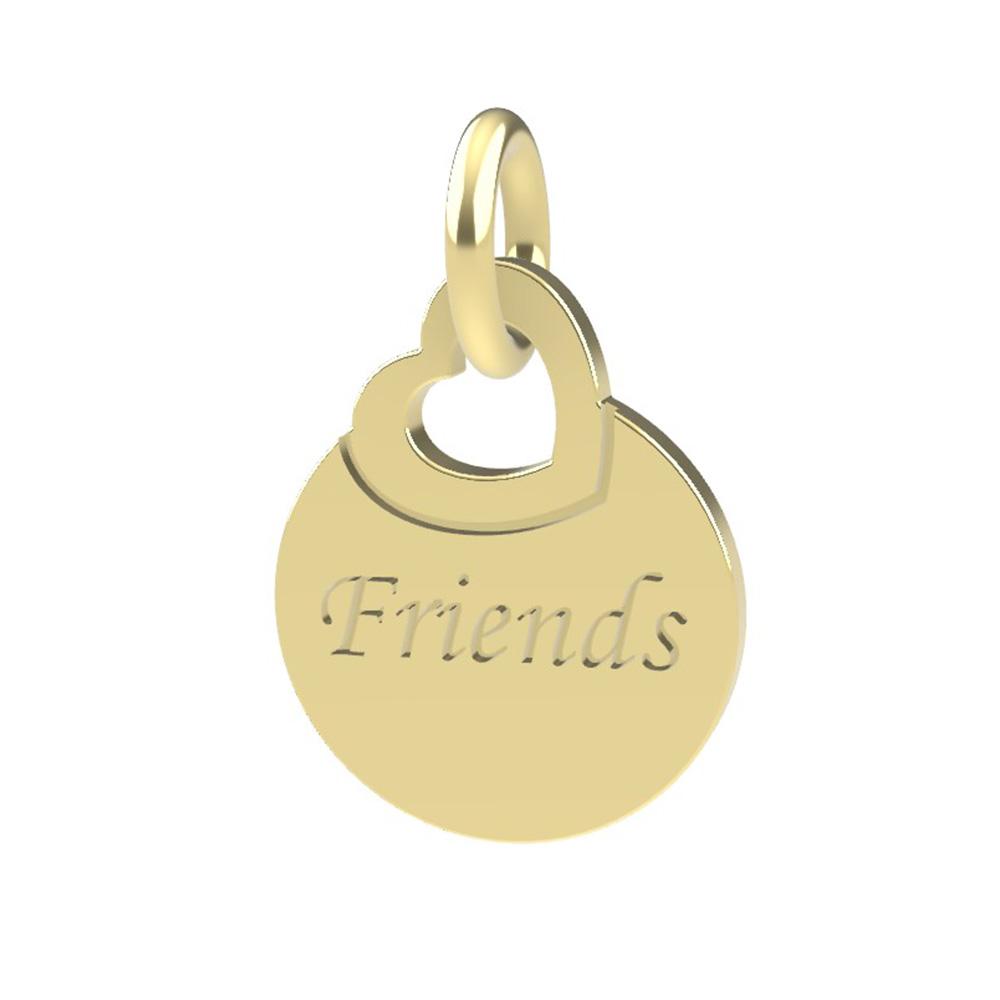 Ciondolo con incisione Friends in oro giallo 18kt - DEDIE