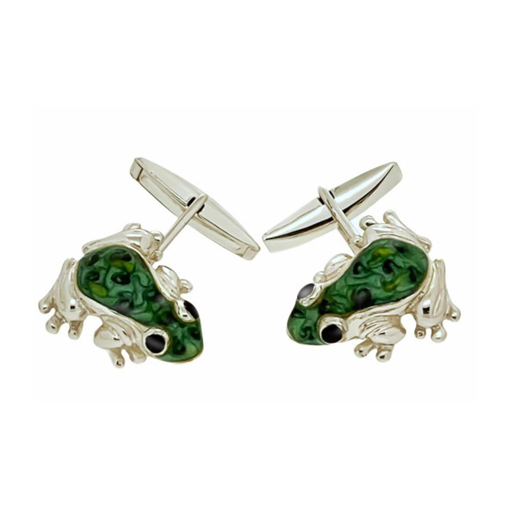 925 Silver Frog Cufflinks - Handmade - SATURNO