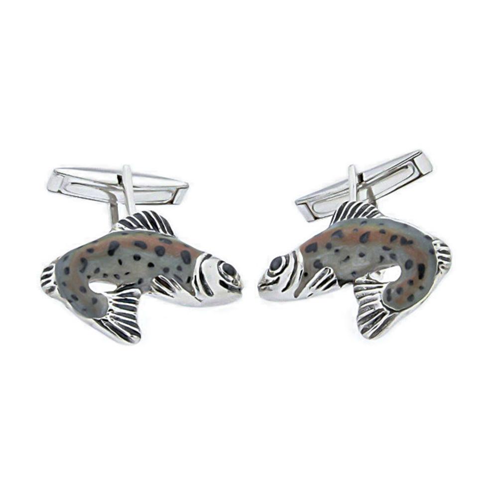 Trout Cufflinks in 925 Silver - Handmade - SATURNO