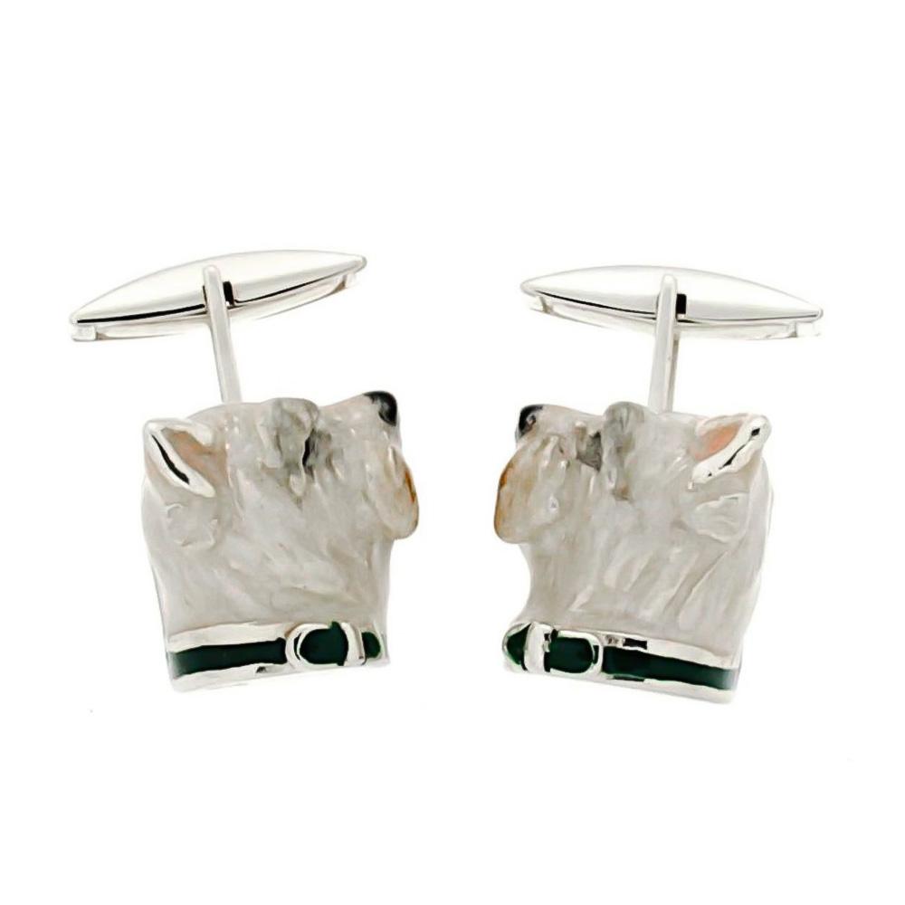 Westie chloe cufflinks in 925 silver - handmade - SATURNO