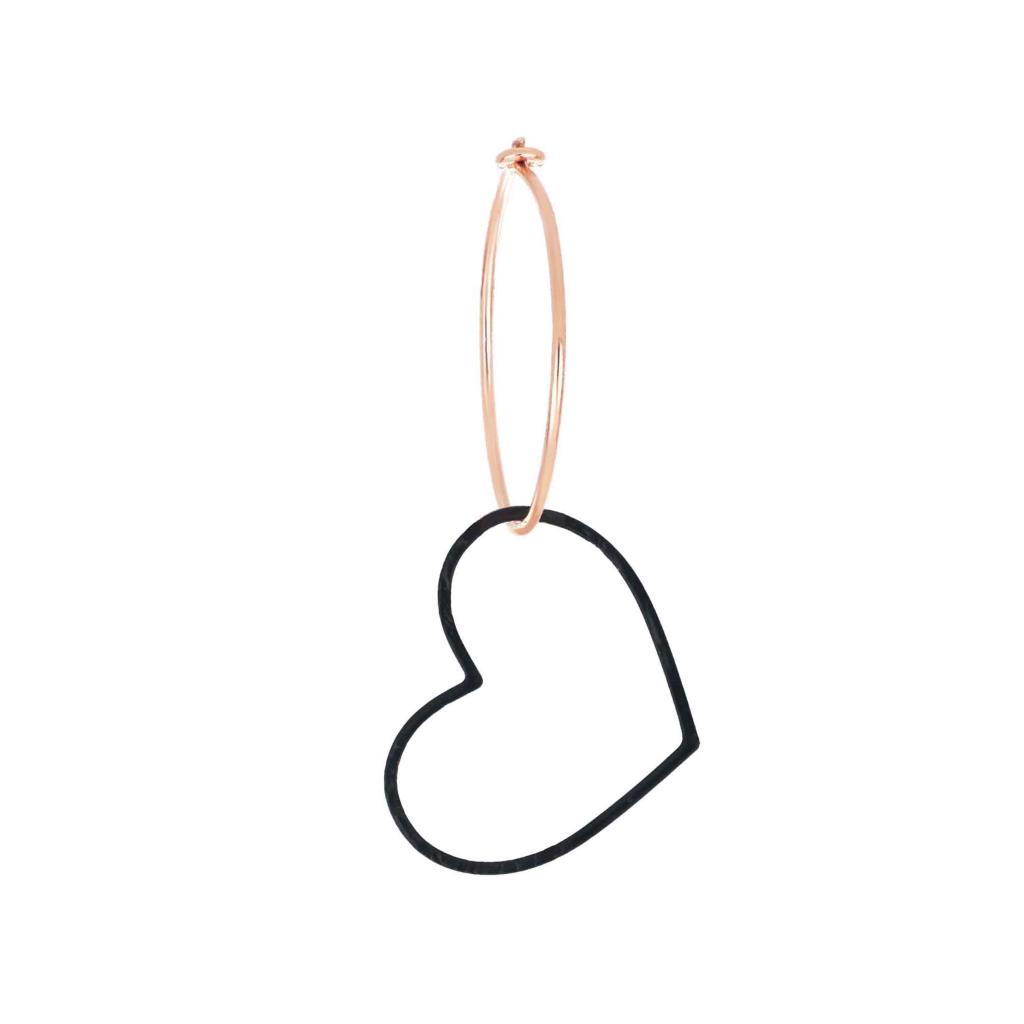 Maman et Sophie large heart hoop earring OROLT323 - MAMAN ET SOPHIE