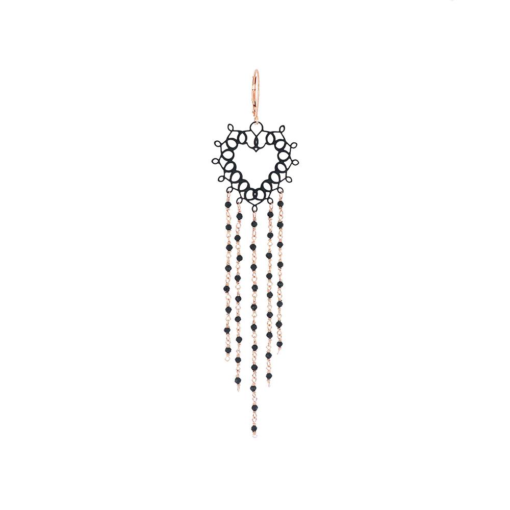 Elizabeth Perforated Heart And Large Spinel Earring - MAMAN ET SOPHIE