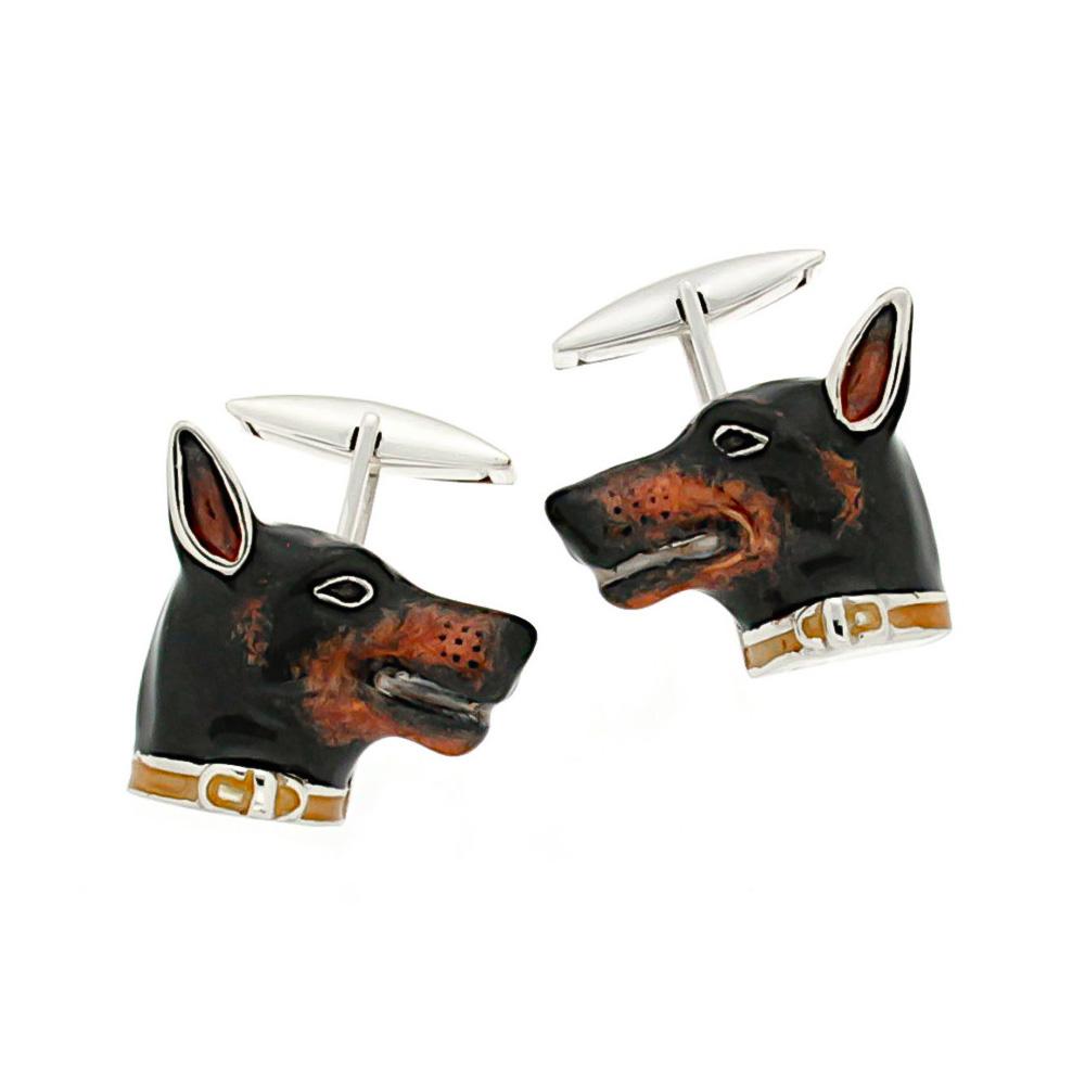 Doberman cufflinks 925 silver - Italian craftsmanship - SATURNO