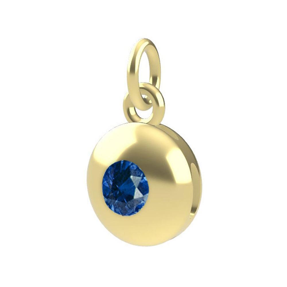 Ciondolo con Zaffiro blu in oro giallo 18kt - DEDIE