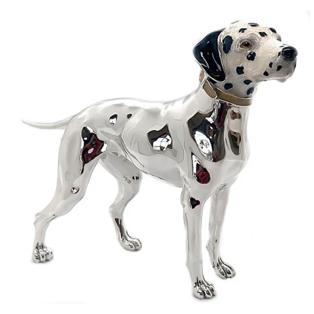 Dog with enamelled head dalmatian silver ornament Saturno ST116 - SATURNO