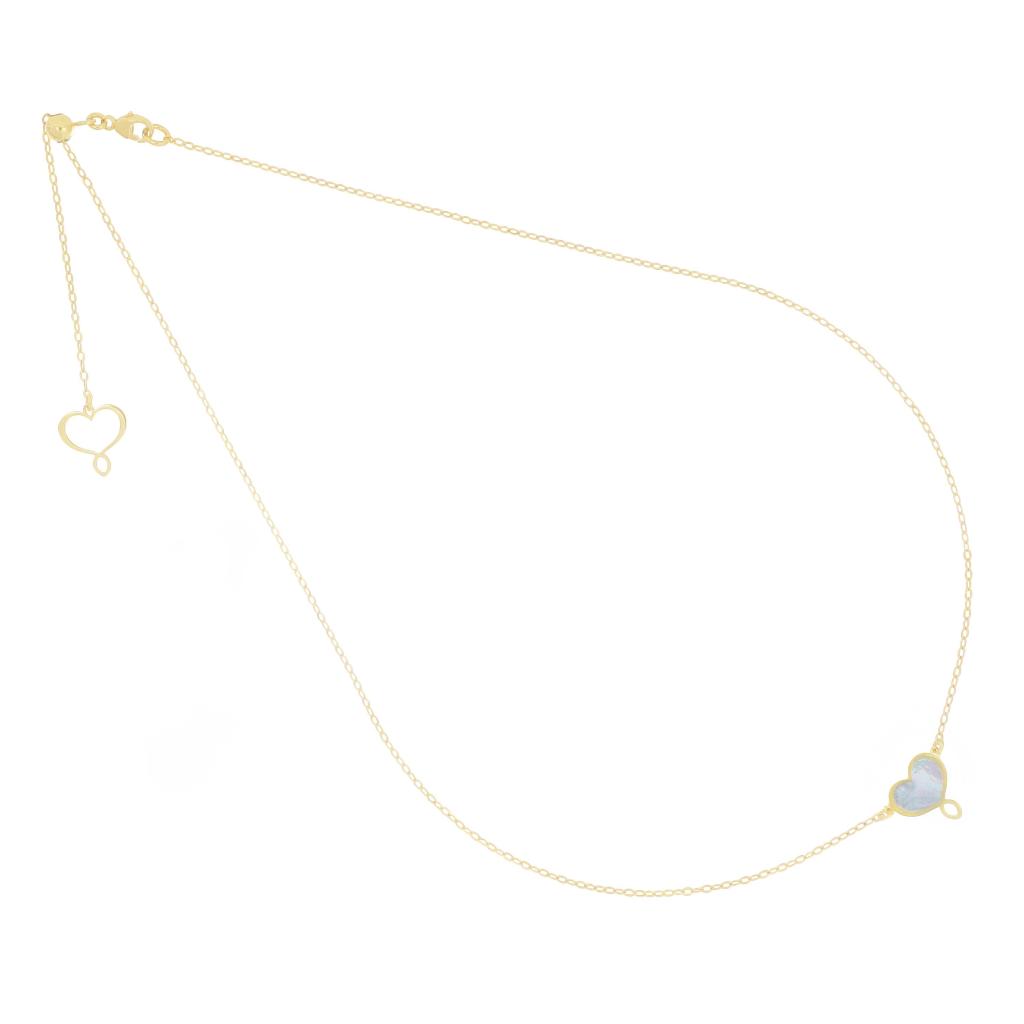 Maman et Sophie GHMESMPG Grey Mother of Pearl Heart Choker - MAMAN ET SOPHIE